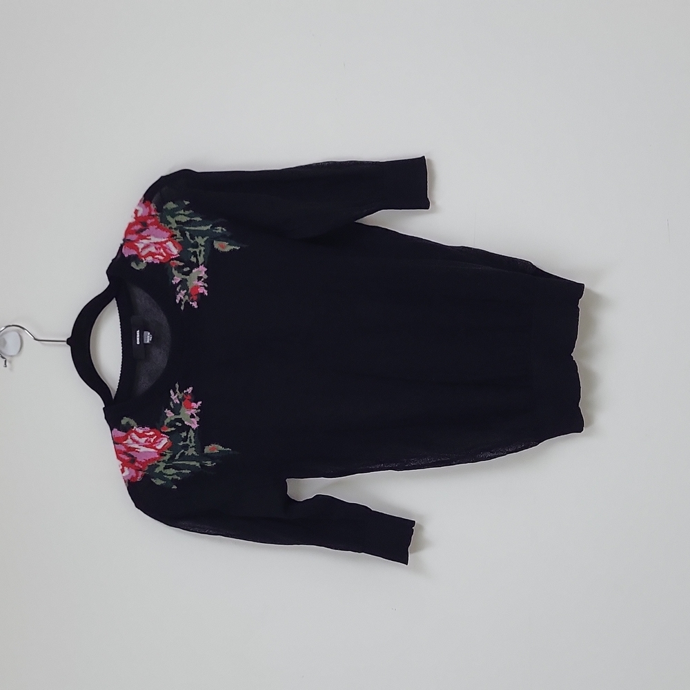 NWOT Diesel Knit Black Floral Top XS